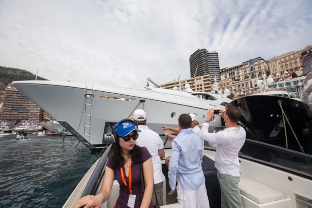 Superyachts line up for this weekend's Monaco Grand Prix